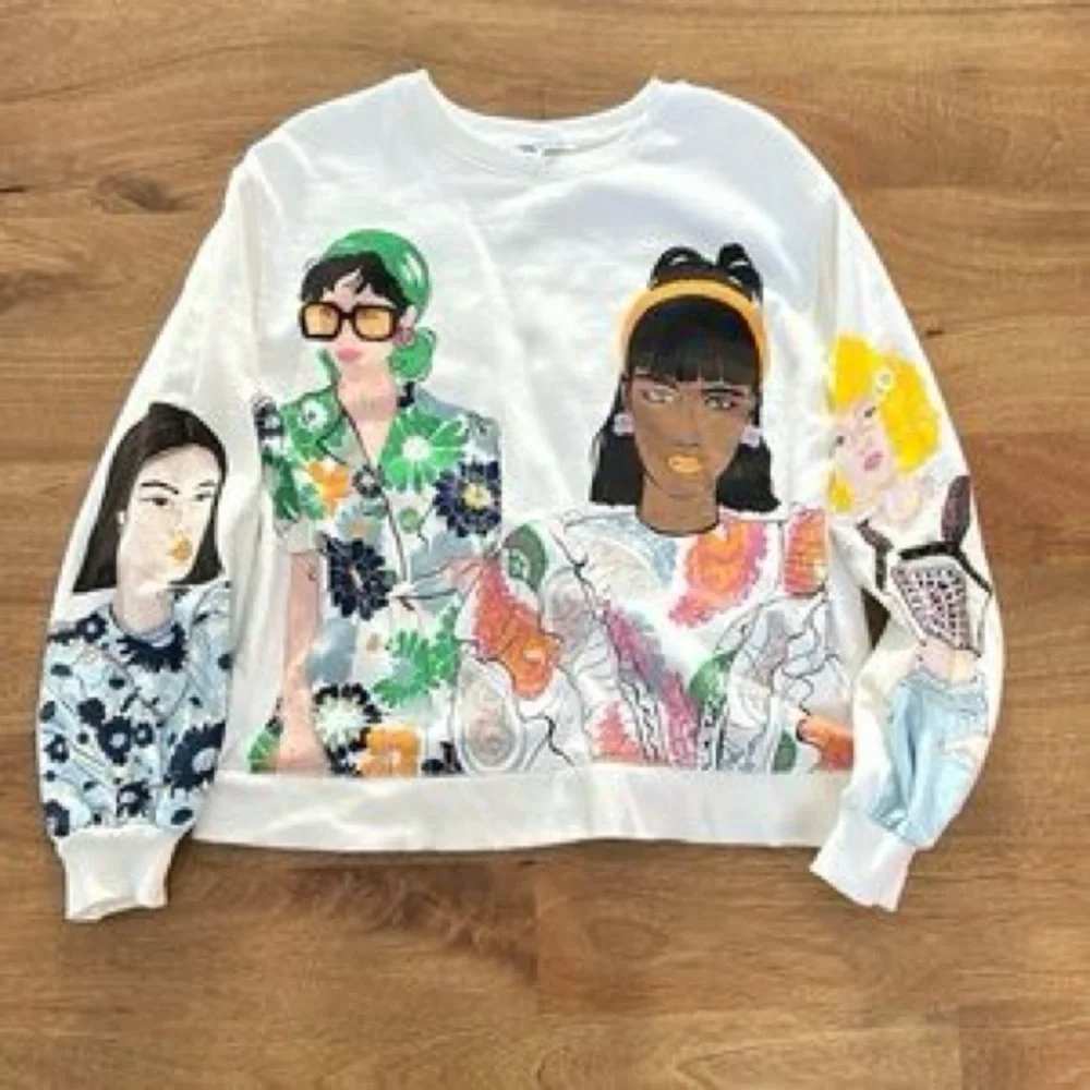 Zara Girl Print Graphic Sweatshirt S - Picture 2 of 8